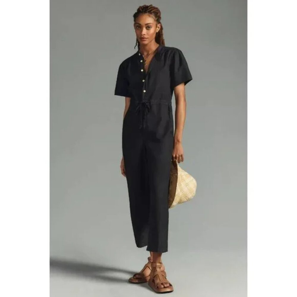 Unpublished Medium Black Cargo Utility Short Sleeve Jumpsuit